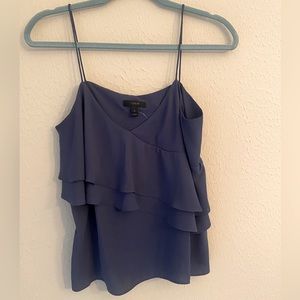 JCrew blue ruffled top Sz 6 (S)